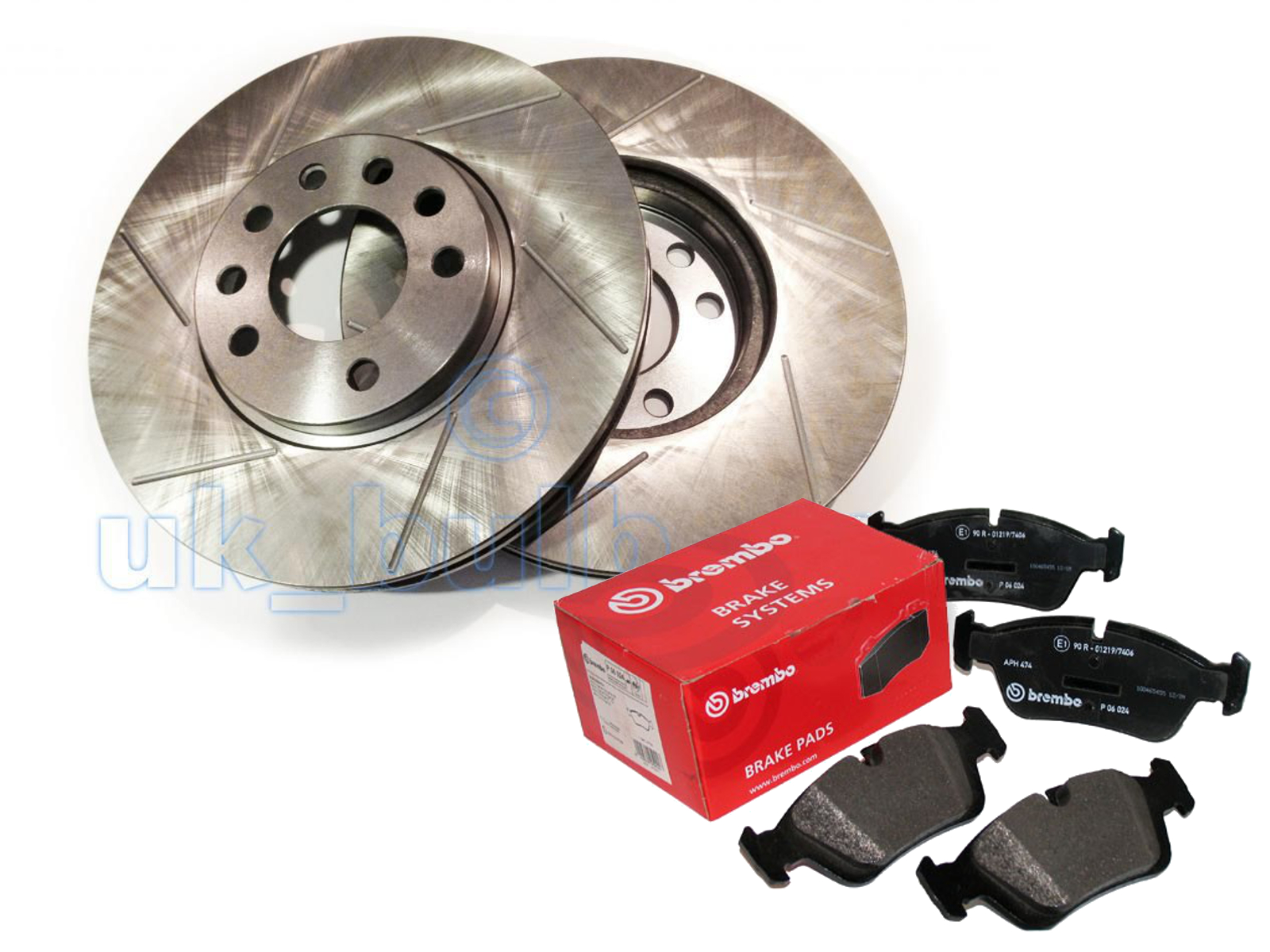 GROOVED FRONT BRAKE DISCS + BREMBO PADS BMW 3 Series (E46) 320 i 2000